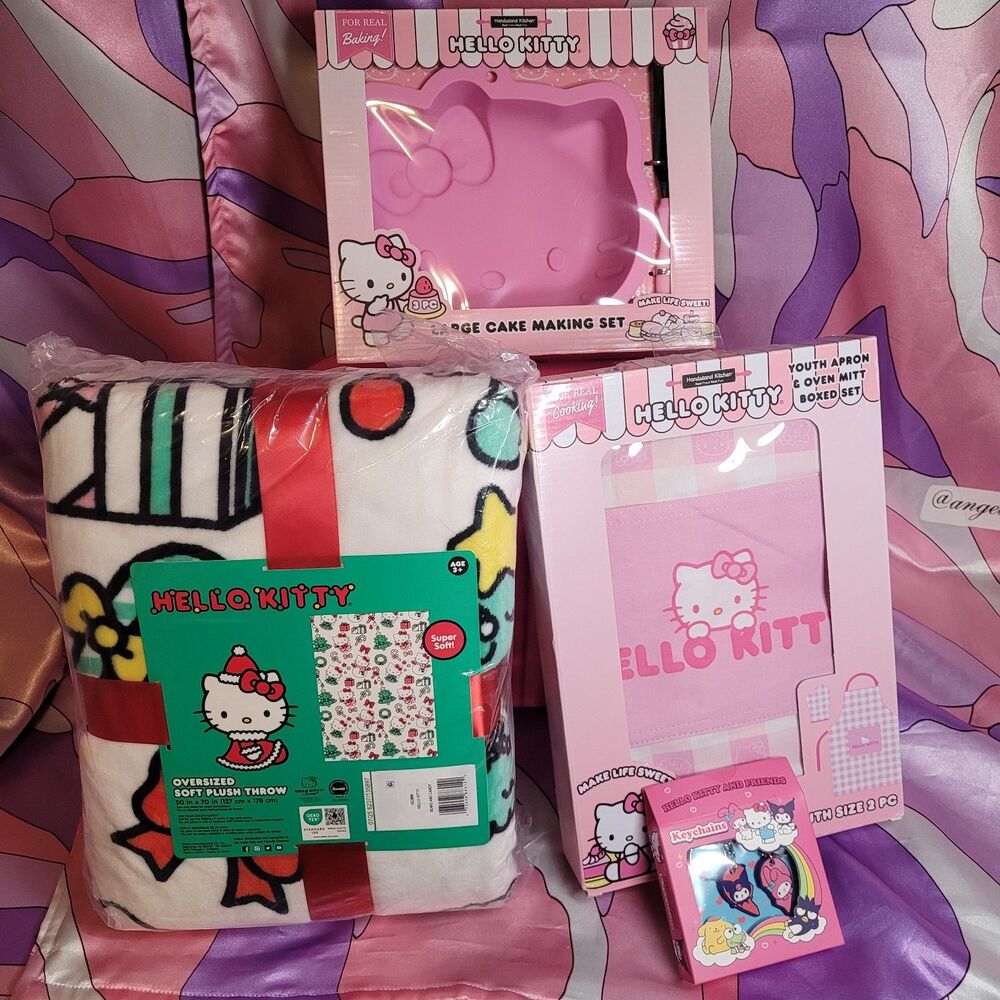 Hello Kitty Lot Christmas Blanket Kids Apron Baking Mold Keychain Sanrio Kawaii